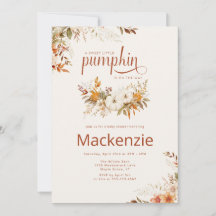 Watercolor Pumpkin & Fall Floral Baby Shower 