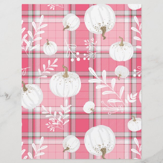 watercolor pumpkin fall pattern scrapbook paper (Front)