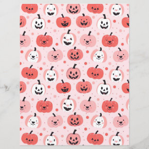 watercolor pumpkin fall pattern scrapbook paper