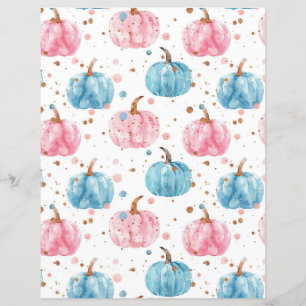 watercolor pumpkin fall pattern scrapbook paper