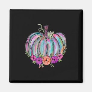 Watercolor Pumpkin Flower Thanksgiving Halloween M Magnet