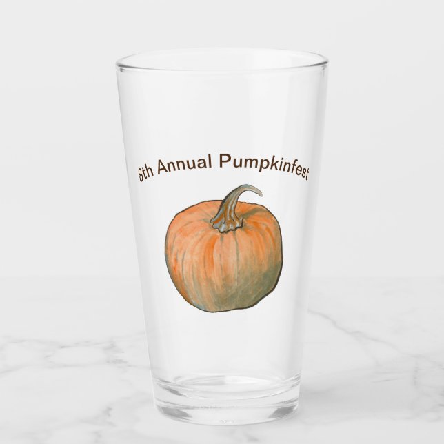 Watercolor Pumpkin Glass (Front)