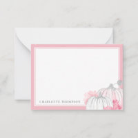 Watercolor Pumpkin Glitter Blush Pink Silver