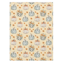 Watercolor Pumpkin Halloween Fall Floral Pattern