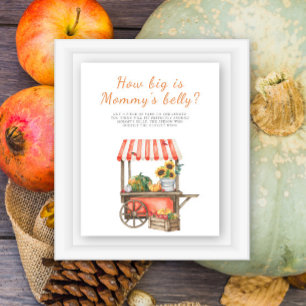 Watercolor pumpkin How big is mummy's belly game Poster