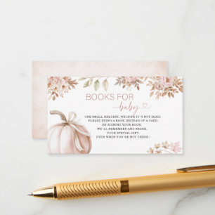 Watercolor pumpkin is on the way baby shower boo Enclosure Card