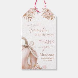    Watercolor Pumpkin is on the way  baby shower Gift Tags