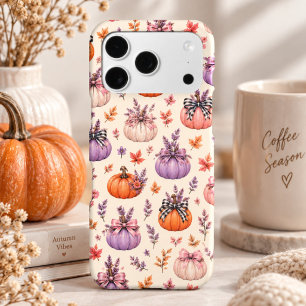 Watercolor Pumpkin Lavender Floral Fall Autumn
