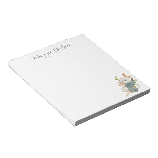 Watercolor Pumpkin Notepad (Angled)