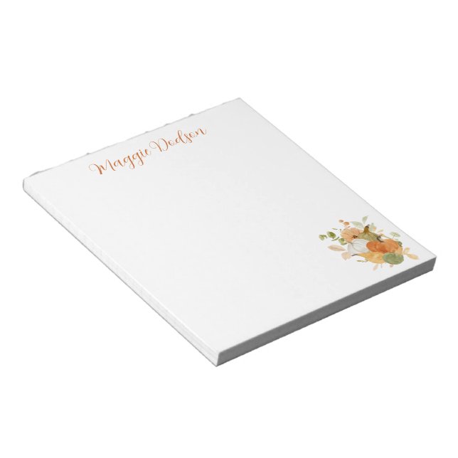 Watercolor Pumpkin Notepad (Angled)
