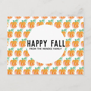 Watercolor Pumpkin Orange Pattern Post Cards