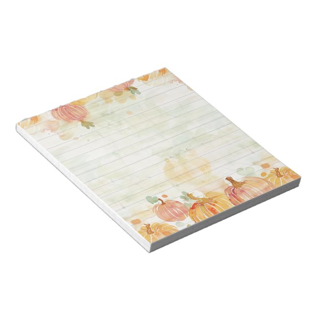 Watercolor Pumpkin Patch Notepad (Angled)