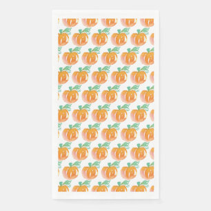 Watercolor Pumpkin Patch Painted Pattern Orange Napkin