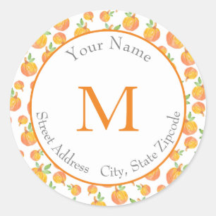'Watercolor Pumpkin Pattern 3' Labels