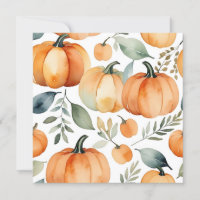 Watercolor Pumpkin Pattern Fall Background