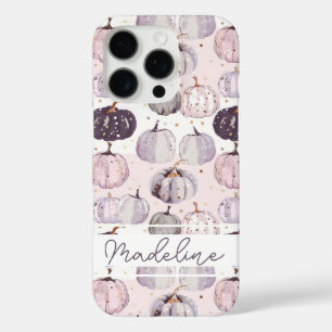Watercolor Pumpkin pattern with name iPhone 16 Pro Case