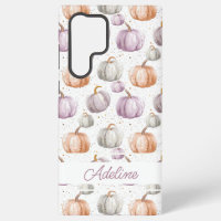Watercolor Pumpkin pattern with name