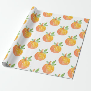 Watercolor Pumpkin Pattern Wrapping Paper