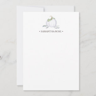 Watercolor Pumpkin Personalised Stationery Card