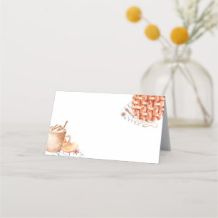 Watercolor Pumpkin Pie Friendsgiving Dinner Place  Place Card