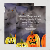 Watercolor Pumpkin Scene Halloween Party