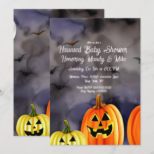 Watercolor Pumpkin Scene Halloween Party  Invitation
