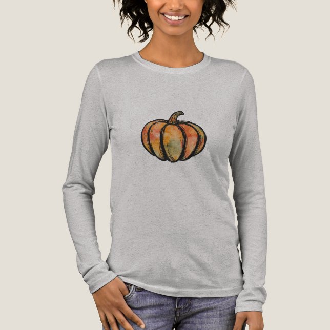 Watercolor Pumpkin Shirt (Front)