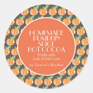 Watercolor Pumpkin Spice Cocoa Homemade Mix Classic Round Sticker