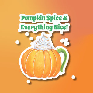 Watercolor Pumpkin Spice Latte