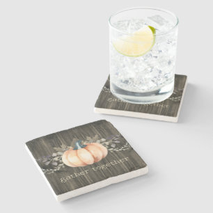 Watercolor Pumpkin Stone Coaster
