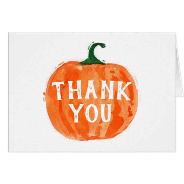 Watercolor Pumpkin Thank You (Front Horizontal)