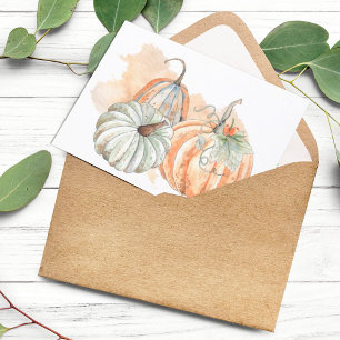 Watercolor Pumpkin Thank You Card