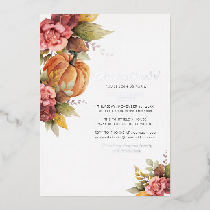 Watercolor Pumpkin Thanksgiving Dinner Silver