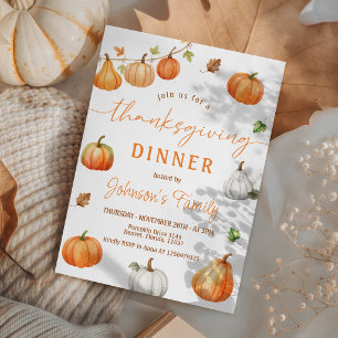 Watercolor Pumpkin Thanksgiving Invitation
