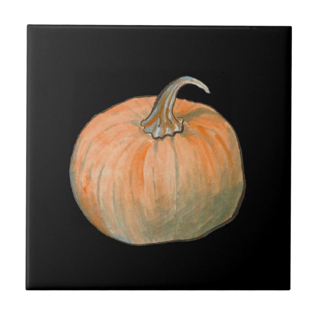 Watercolor Pumpkin Tile (Front)
