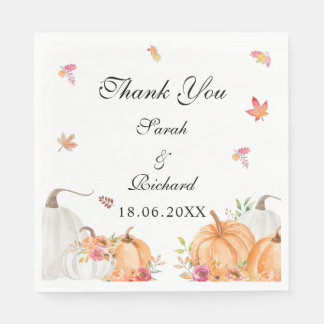 Watercolor Pumpkin Wedding Napkins
