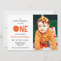 Watercolor Pumpkin with photo 1st birthday