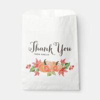 Watercolor Pumpkins and Maple Leaves Thank You