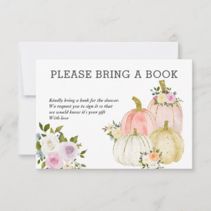 Watercolor Pumpkins Bring A Book   Baby Shower Invitation