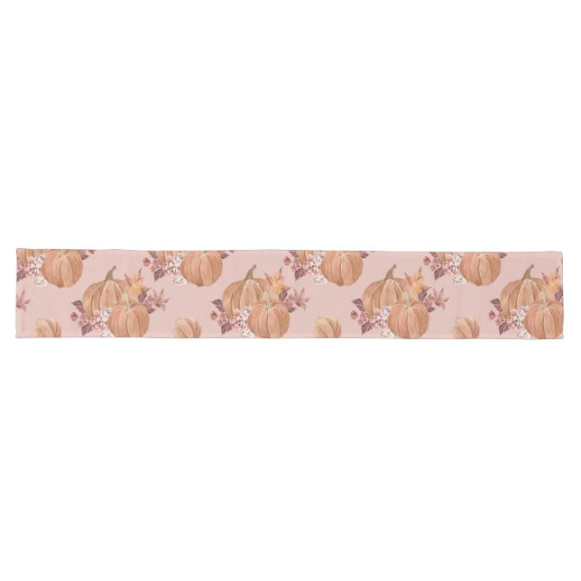 Watercolor Pumpkins Fall Long Table Runner (Horizontal)