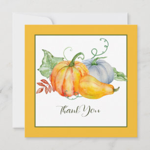 Watercolor pumpkins holiday card