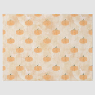 Watercolor Pumpkins on Orange Decoupage Tissue Paper