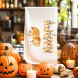 Watercolor Pumpkins & Orange Happy Thanksgiving Tea Towel<br><div class="desc">Best Gift For Your Friends And Family,  Personalised Thanksgiving Text With Autumn Colours. Happy Thanksgiving With Watercolor Pumpkins With Flowers . Ideas for decorate you home on Thanksgiving</div>