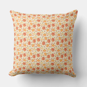 Watercolor Pumpkins: Soft Cream and Pale Yellow Cushion