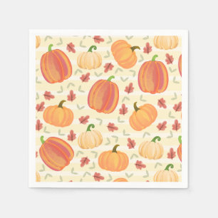 Watercolor Pumpkins: Soft Cream and Pale Yellow Napkin