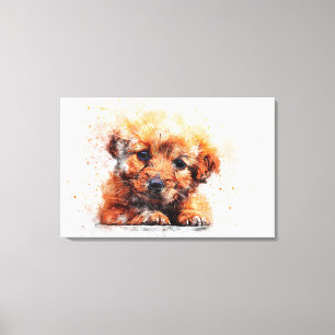Watercolor Puppy Canvas Print