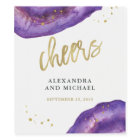 Watercolor Purple and Gold Geode Wedding Cheers