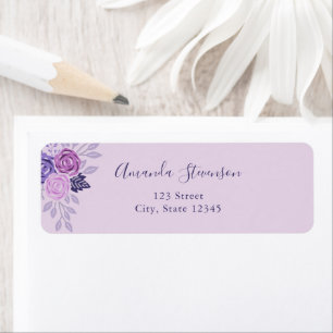 Watercolor purple and pink floral pattern