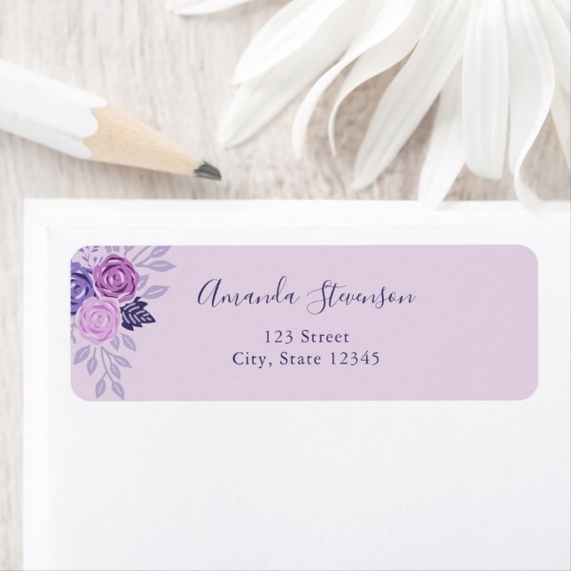 Watercolor purple and pink floral pattern (Insitu)