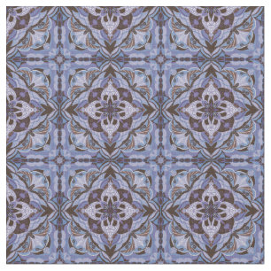 Watercolor Purple Azulejo Spanish Tile Fabric